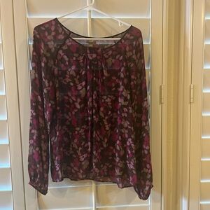 J. Jill Black and Purple Relaxed Blouse